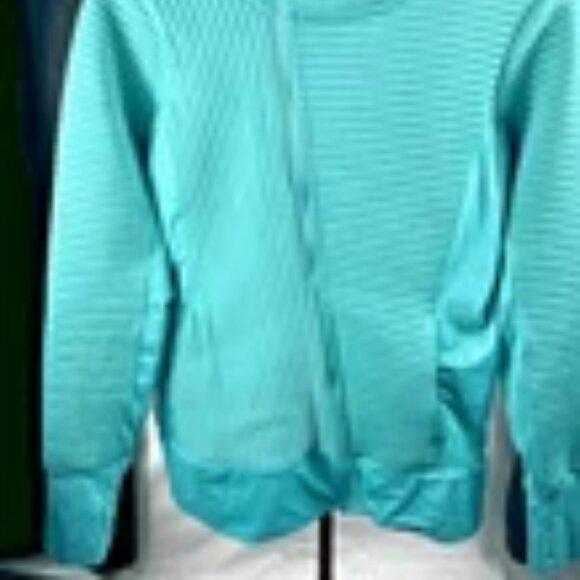 Brooks Women’s Quilted Hoodie Zip Up Jacket Teal Size M Medium - Picture 2 of 6